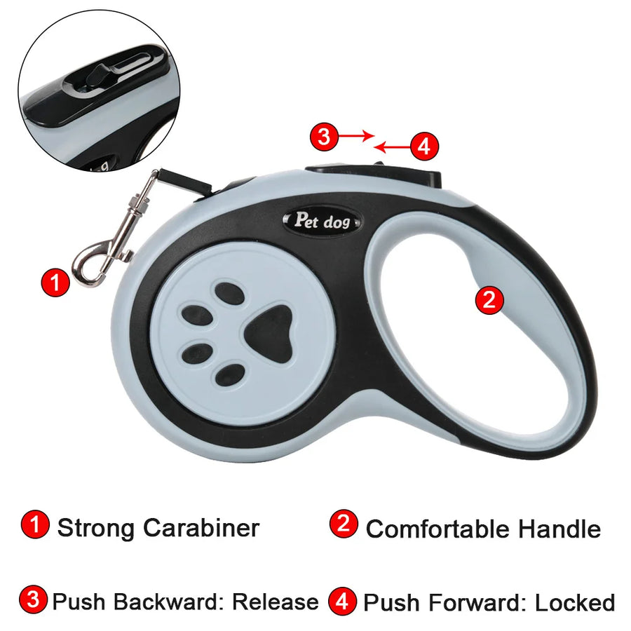 Retractable Dog Leash — 3 m and 5 m