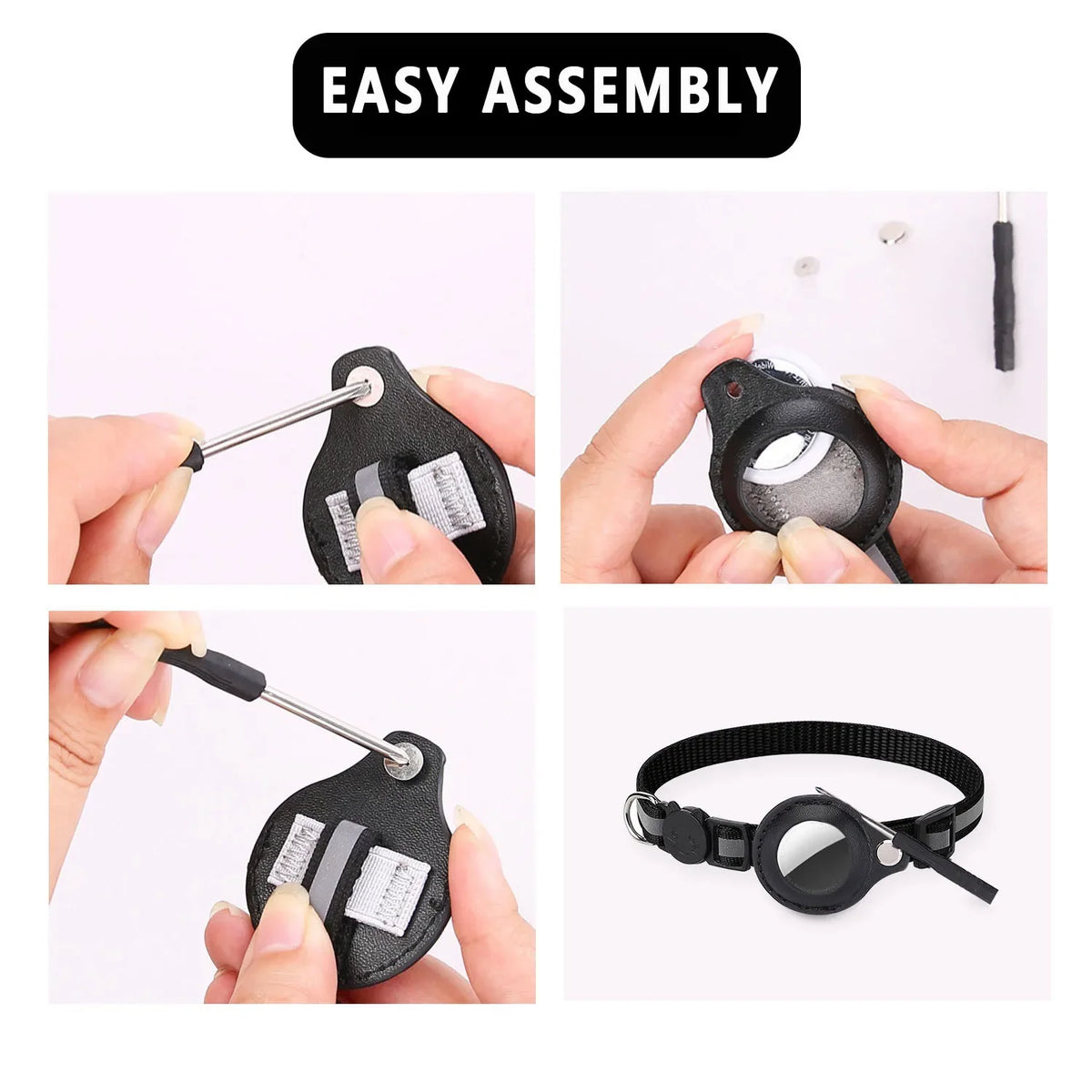 Reflective Cat Collar with Tracker Holder