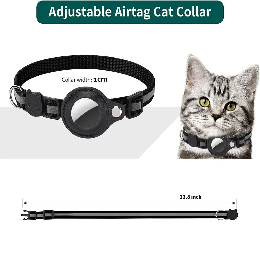 Reflective Cat Collar with Tracker Holder
