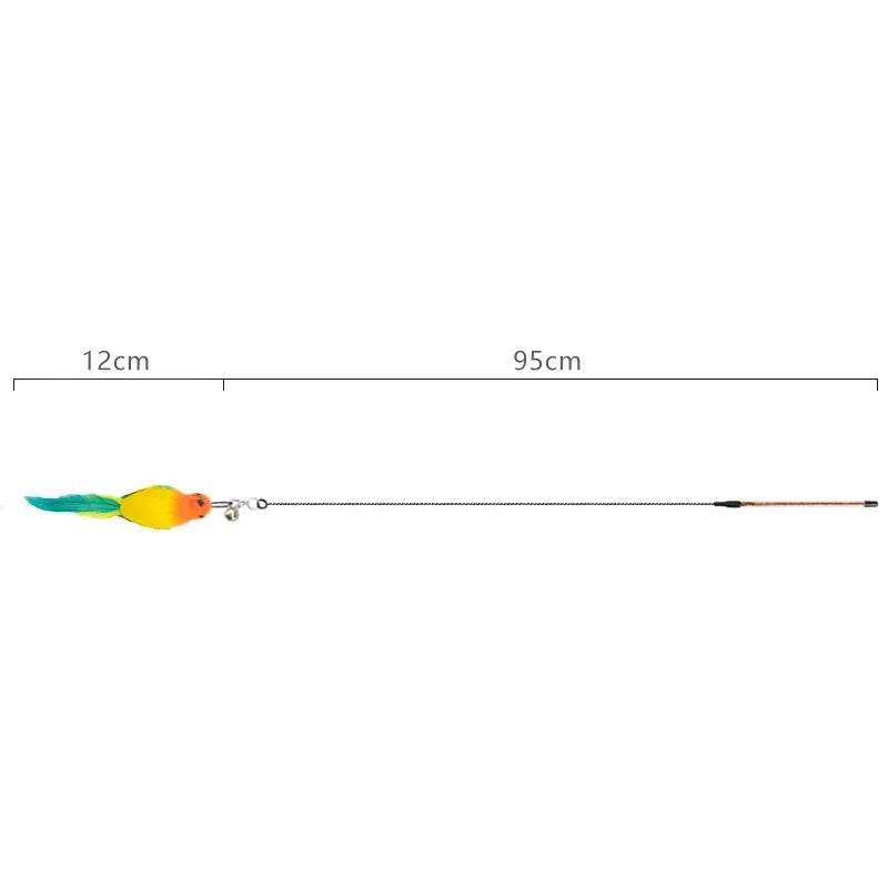 Feather and Bell Cat Wand Toy