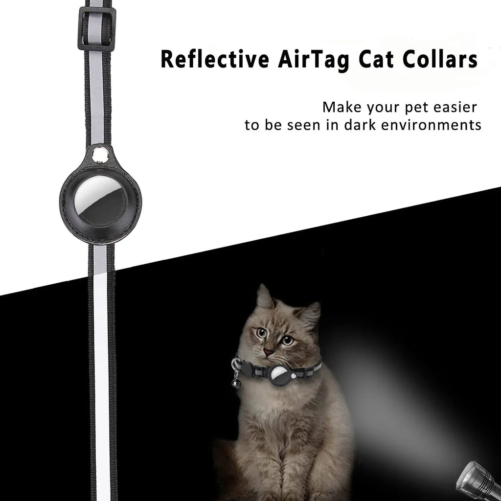 Reflective Cat Collar with Tracker Holder