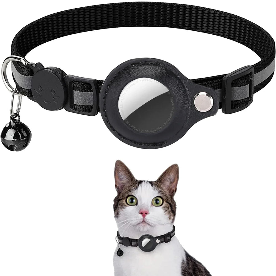 Reflective Cat Collar with Tracker Holder