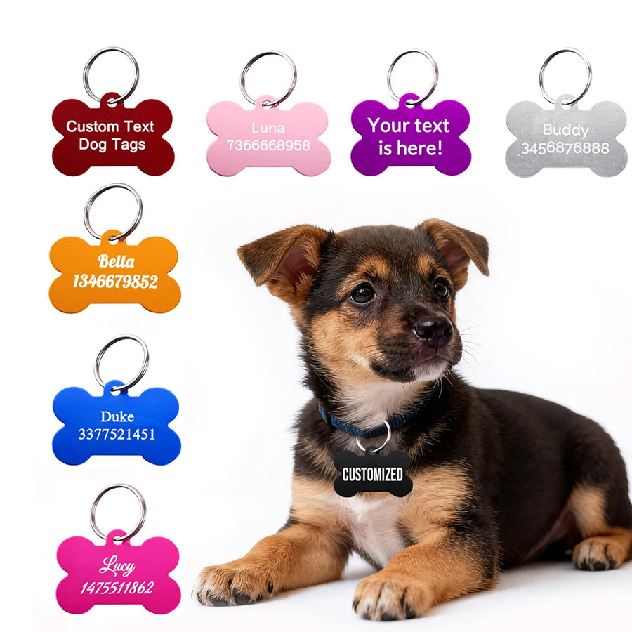 Personalized Bone-Shaped Dog ID Tag