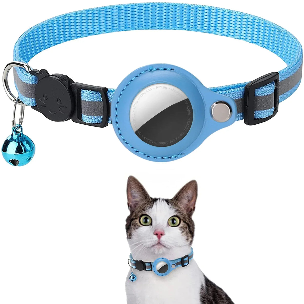 Reflective Cat Collar with Tracker Holder