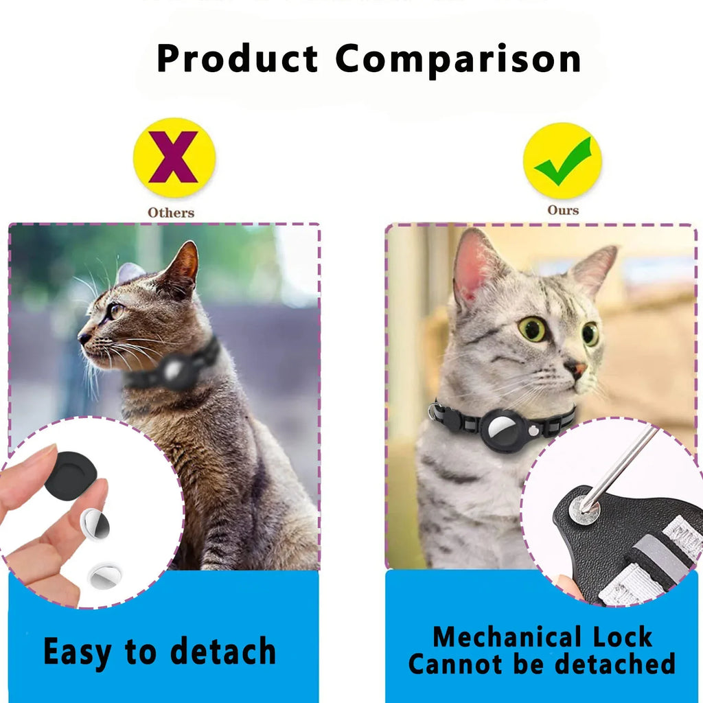 Reflective Cat Collar with Tracker Holder