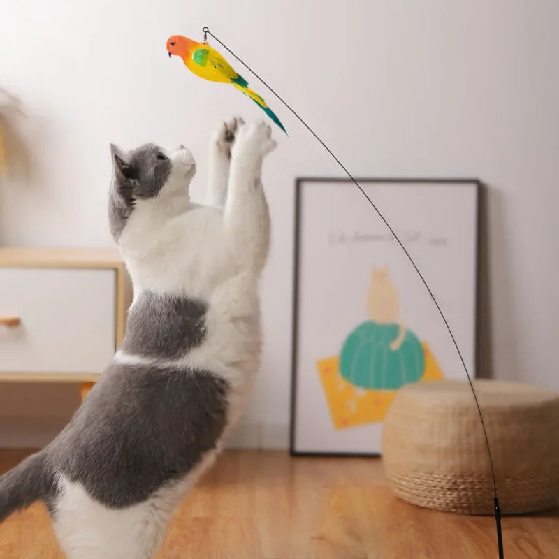Feather and Bell Cat Wand Toy