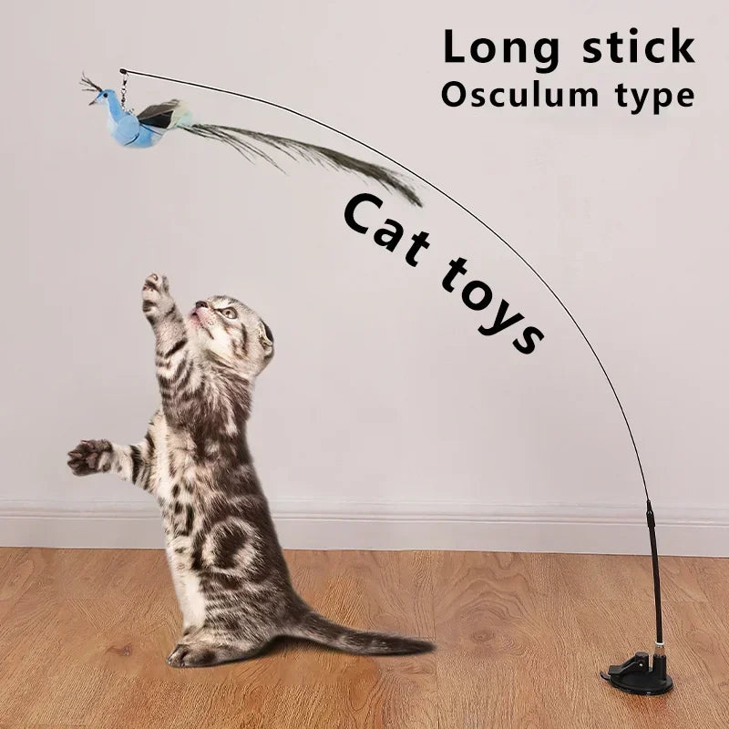 Feather and Bell Cat Wand Toy